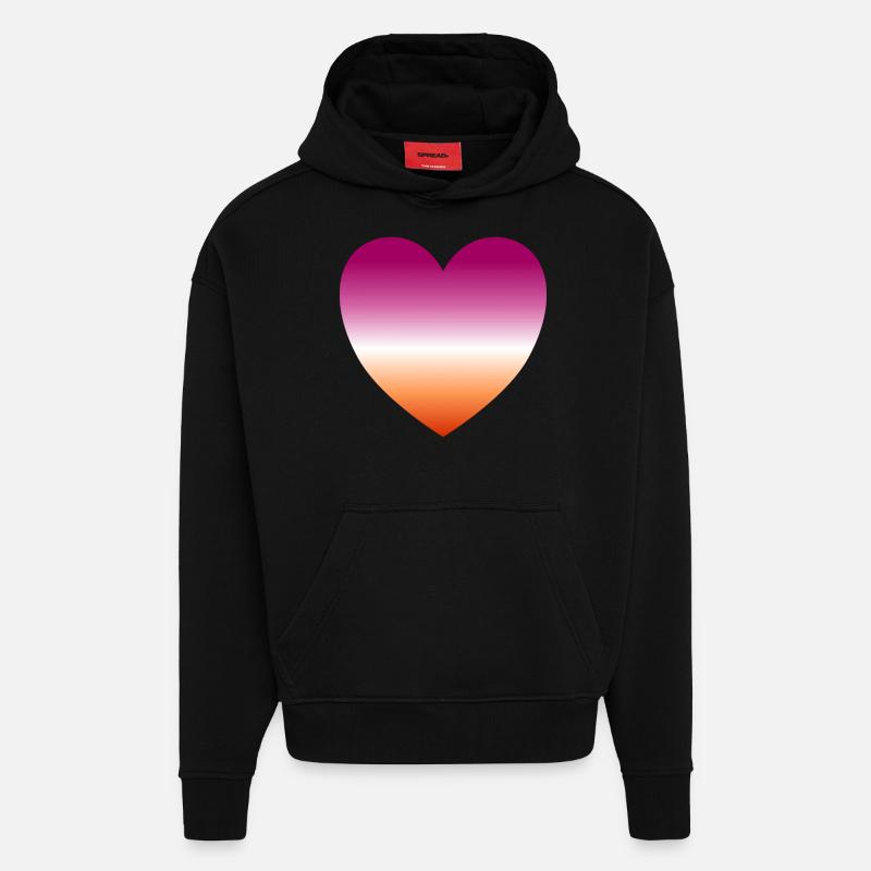 Lesbisches Herz - Hoodie- made by SPREAD - SOLID BLACK