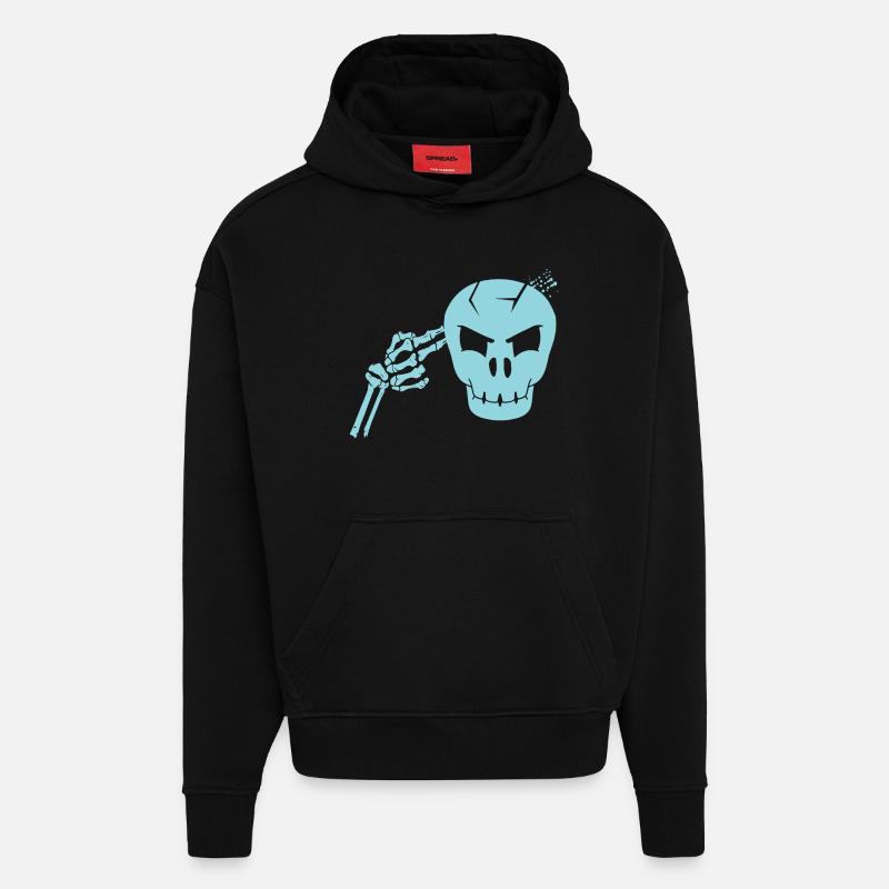 Totenkopf Kopfschuss - Hoodie- made by SPREAD  - SOLID BLACK