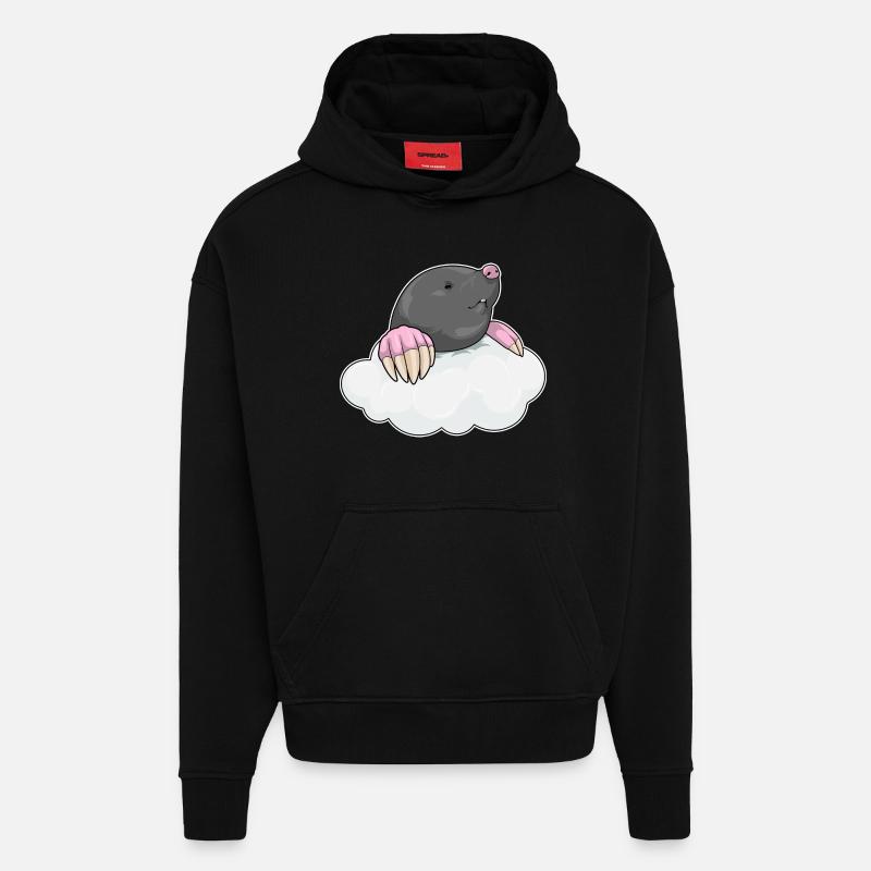 Mole clouds - Hoodie- made by SPREAD - SOLID BLACK
