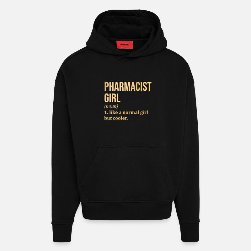 pharmacie - Sweat à capuche bio épais oversize fabriqué en UE - SOLID BLACK
