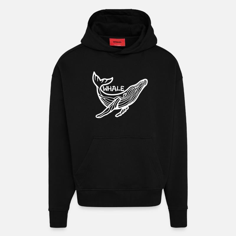 Le géant des mers - Sweat à capuche bio épais oversize fabriqué en UE - SOLID BLACK