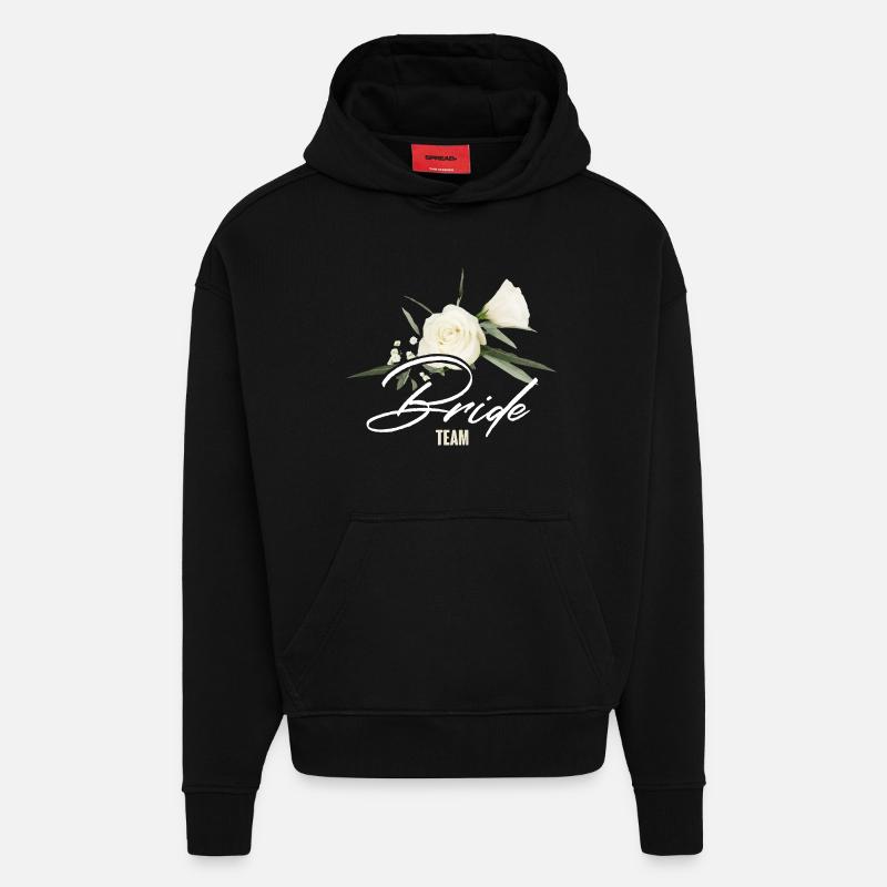 Équipe Bride - Sweat à capuche bio épais oversize fabriqué en UE - SOLID BLACK