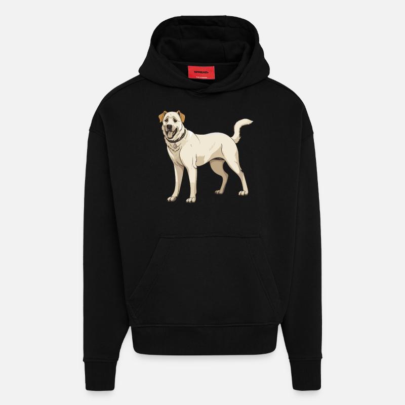 Chien Kangal - Sweat à capuche bio épais oversize fabriqué en UE - SOLID BLACK