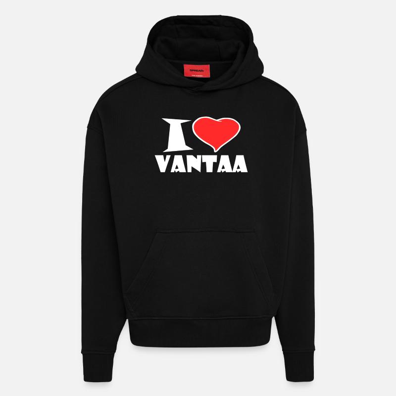 Vantaa - Sweat à capuche bio épais oversize fabriqué en UE - SOLID BLACK