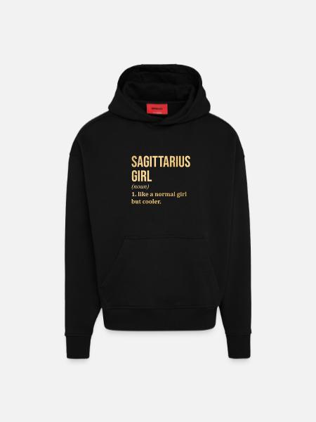 Sagittaire - Sweat à capuche bio épais oversize fabriqué en UE - SOLID BLACK