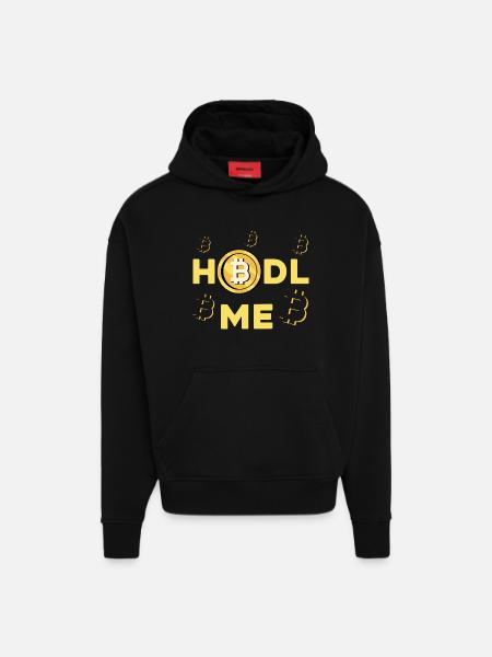 HODL ME Bitcoin Logo - Hoodie- made by SPREAD - SOLID BLACK