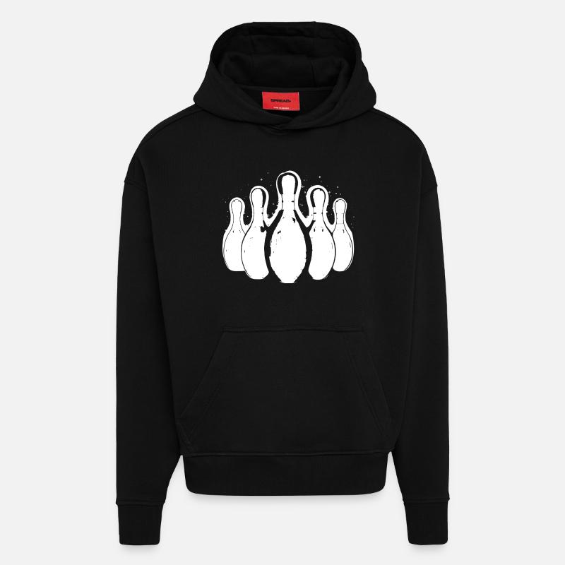 Bowling - Sweat à capuche bio épais oversize fabriqué en UE - SOLID BLACK