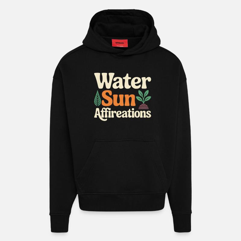 Water Sun Affireations Nature Design - Hoodie- made by SPREAD - SOLID BLACK