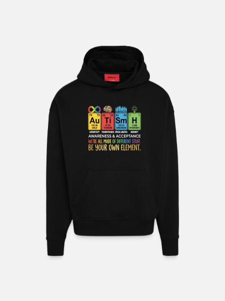 Autism Awareness Chemistry Neurodiversity - Hoodie- made by SPREAD - SOLID BLACK