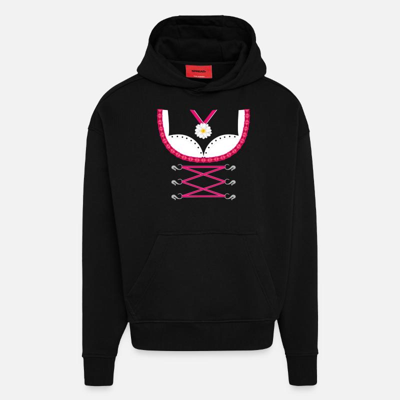 Dirndl Pink - Hoodie- made by SPREAD  - SOLID BLACK