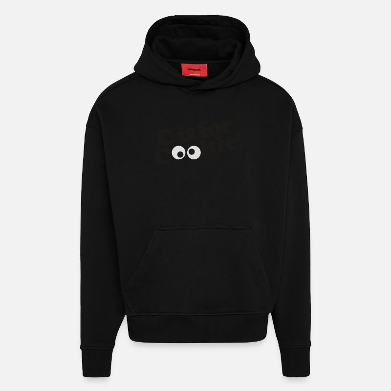 C est pour le biscuit - Sweat à capuche bio épais oversize fabriqué en UE - SOLID BLACK