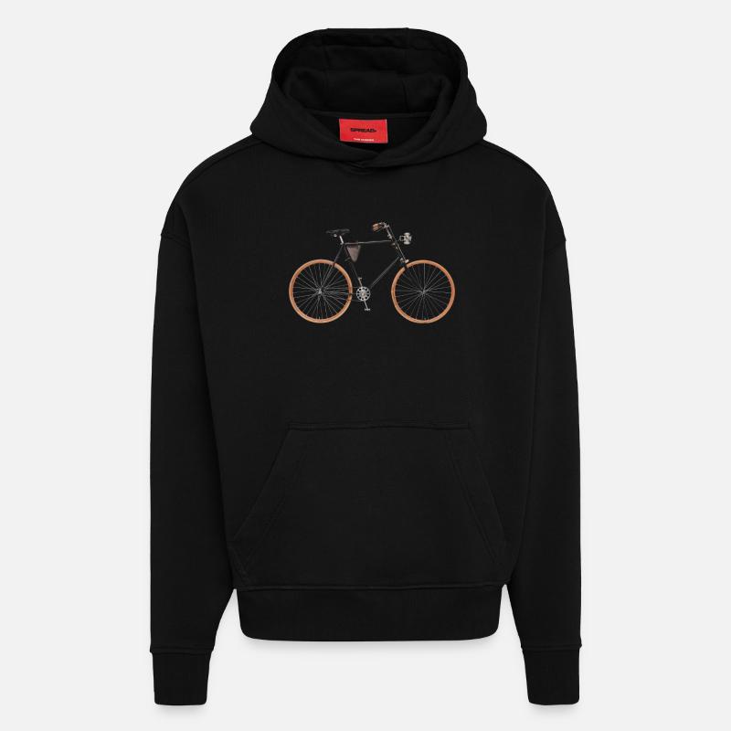 Vélo de sécurité - Sweat à capuche bio épais oversize fabriqué en UE - SOLID BLACK