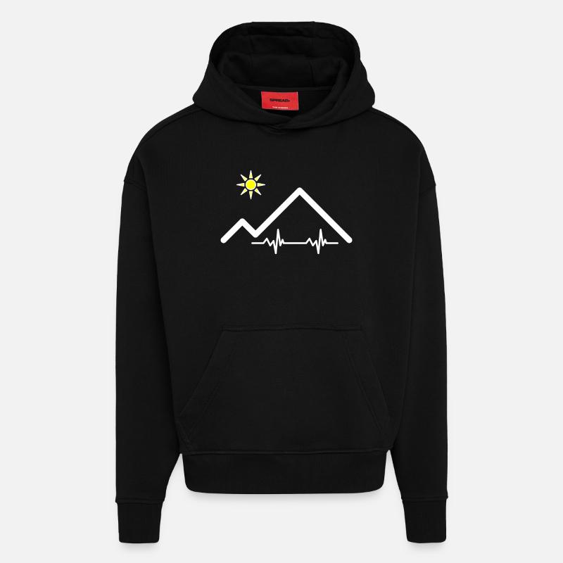 Pulsschlag der Berge - Hoodie- made by SPREAD  - SOLID BLACK