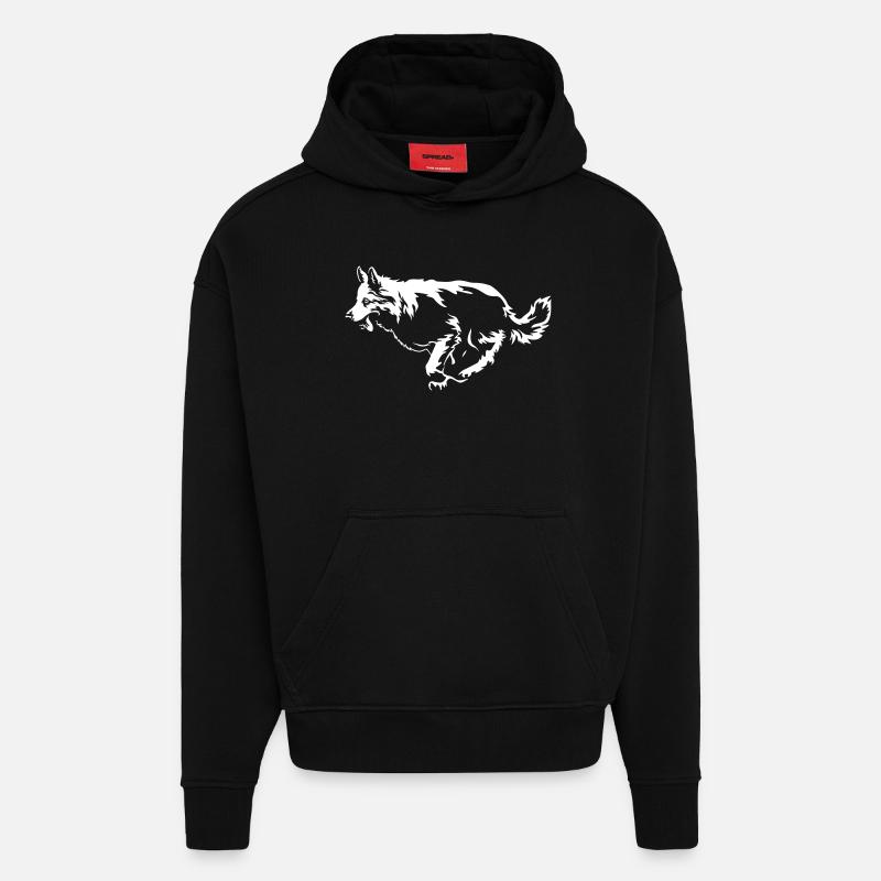 Swiss Shepherd "Black Edition" - Sweat à capuche bio épais oversize fabriqué en UE - SOLID BLACK