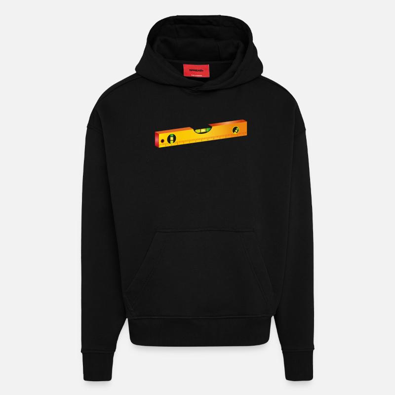 Wasserwaage,Richtwaage oder Maurerwaage - Hoodie- made by SPREAD  - SOLID BLACK