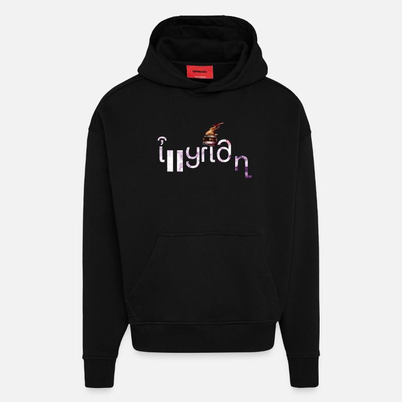 Illyrien - Sweat à capuche bio épais oversize fabriqué en UE - SOLID BLACK