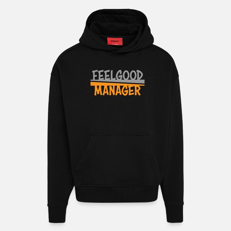 Feelgood Manager grau orange - Hoodie- made by SPREAD  - SOLID BLACK