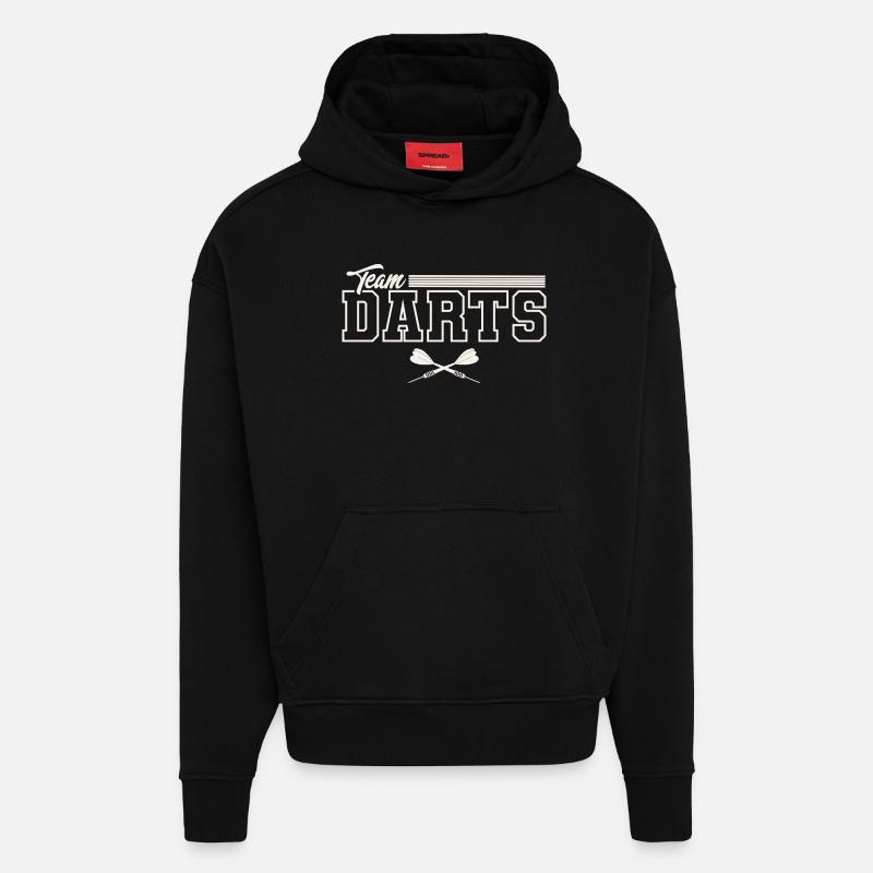 Équipe Dart Darten Darts - Sweat à capuche bio épais oversize fabriqué en UE - SOLID BLACK