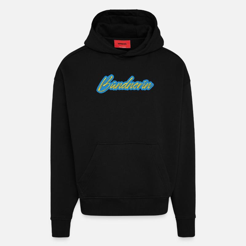 Bündnerin Neon Script - Hoodie- made by SPREAD  - SOLID BLACK