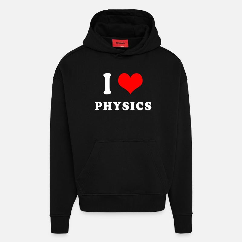 J'adore la physique - Sweat à capuche bio épais oversize fabriqué en UE - SOLID BLACK