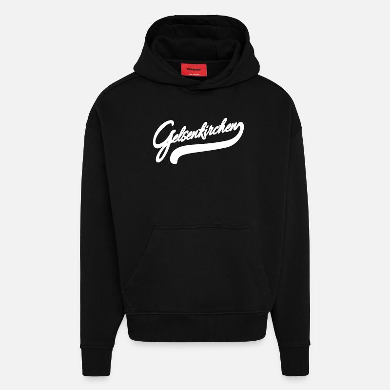 Gelsenkirchen Retro - Sweat à capuche bio épais oversize fabriqué en UE - SOLID BLACK