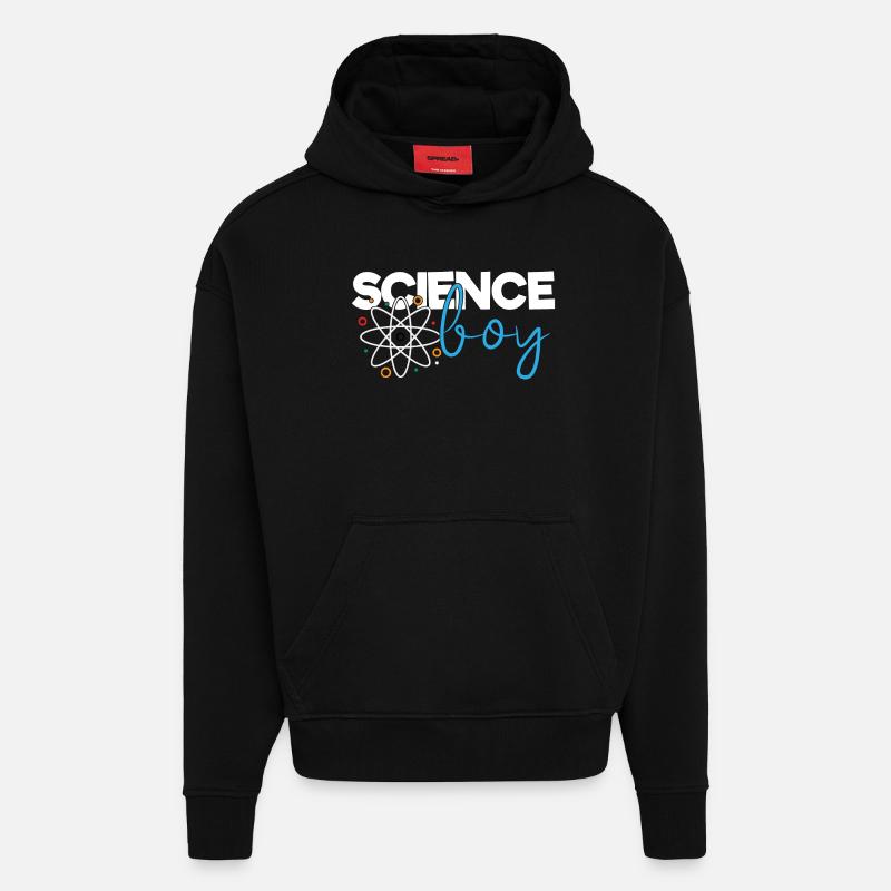 Garçon de science - Sweat à capuche bio épais oversize fabriqué en UE - SOLID BLACK