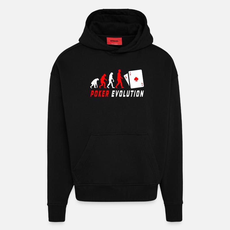 Poker Evolution - Hoodie- made by SPREAD  - SOLID BLACK