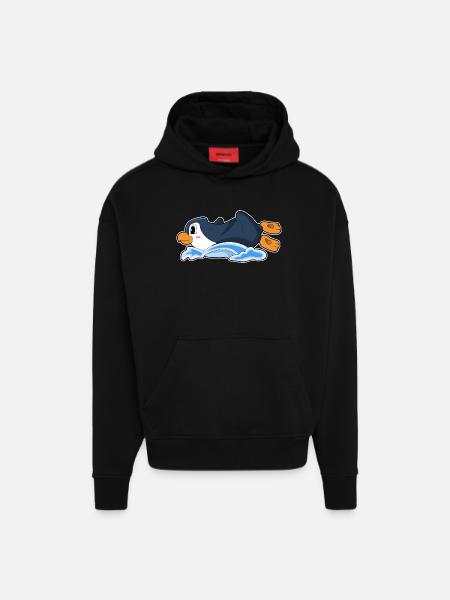 Lustiger Pinguin  - Hoodie- made by SPREAD  - SOLID BLACK