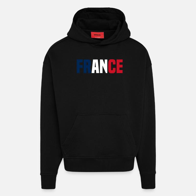 France - Sweat à capuche bio épais oversize fabriqué en UE - SOLID BLACK