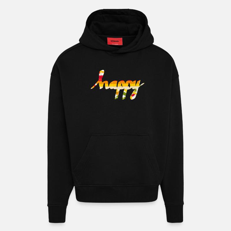 content - Sweat à capuche bio épais oversize fabriqué en UE - SOLID BLACK