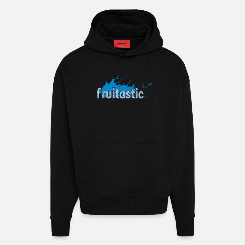 Fruitastic Claim Fresh Splash Blue - Sweat à capuche bio épais oversize fabriqué en UE - SOLID BLACK