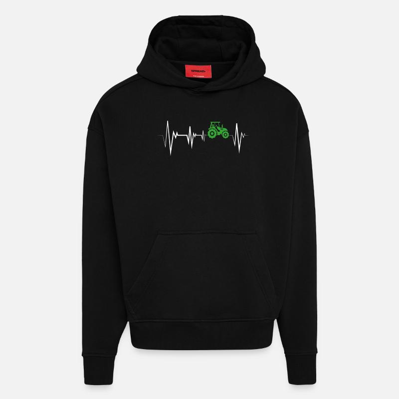 Herzschlag Traktor Bauer - Hoodie- made by SPREAD  - SOLID BLACK
