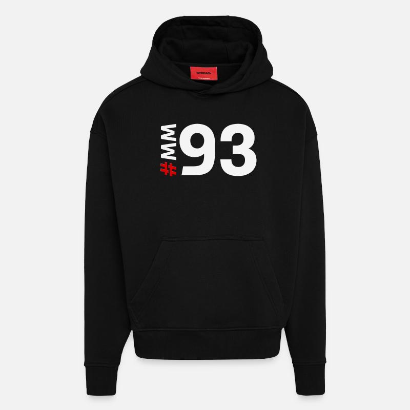 MM93 - Sweat à capuche bio épais oversize fabriqué en UE - SOLID BLACK