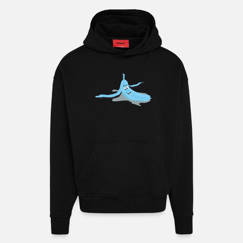 Oeil glissé banane - Sweat à capuche bio épais oversize fabriqué en UE - SOLID BLACK