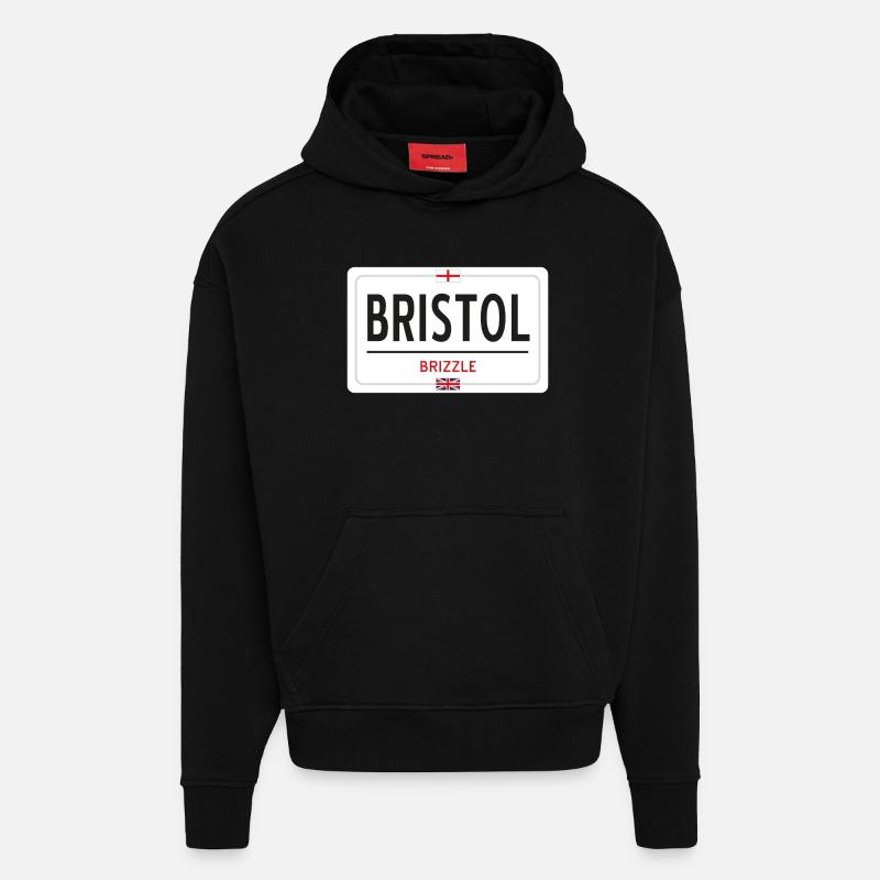 Bristol town sign - Hoodie- made by SPREAD  - SOLID BLACK