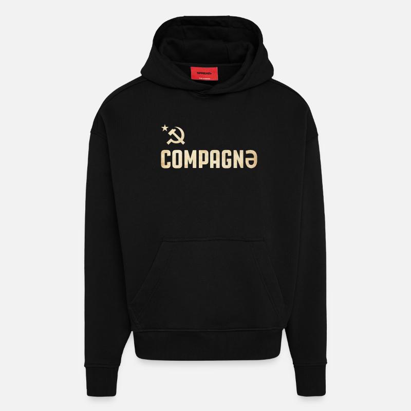 Compagnons - Sweat à capuche bio épais oversize fabriqué en UE - SOLID BLACK