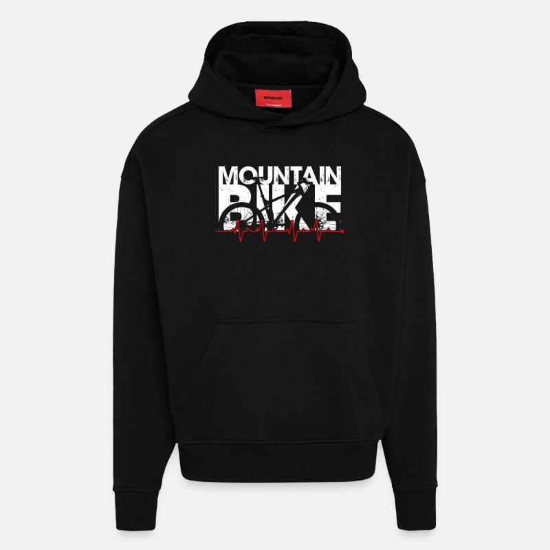 Rythme du VTT - Sweat à capuche bio épais oversize fabriqué en UE - SOLID BLACK