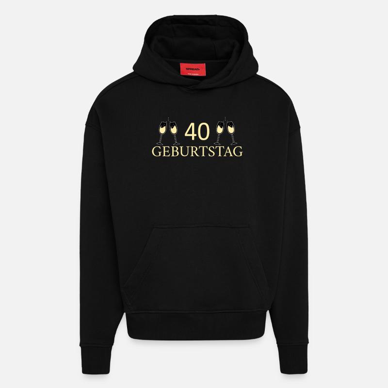 40e anniversaire 40 ans - Sweat à capuche bio épais oversize fabriqué en UE - SOLID BLACK