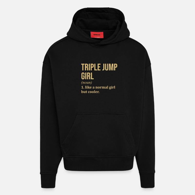 triple saut - Sweat à capuche bio épais oversize fabriqué en UE - SOLID BLACK
