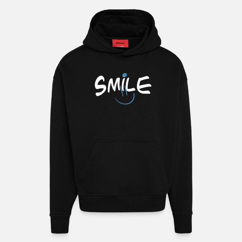 Fröhliches Smile mit Farbklecks - Hoodie- made by SPREAD  - SOLID BLACK