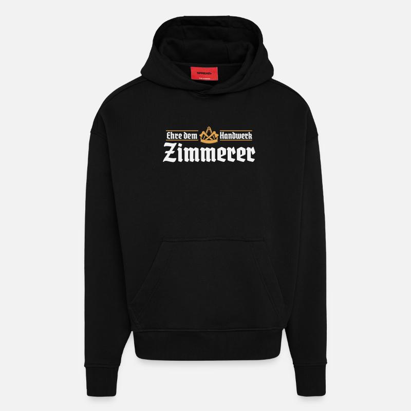 Carpenter craft carpenter guild sign - Hoodie- made by SPREAD  - SOLID BLACK