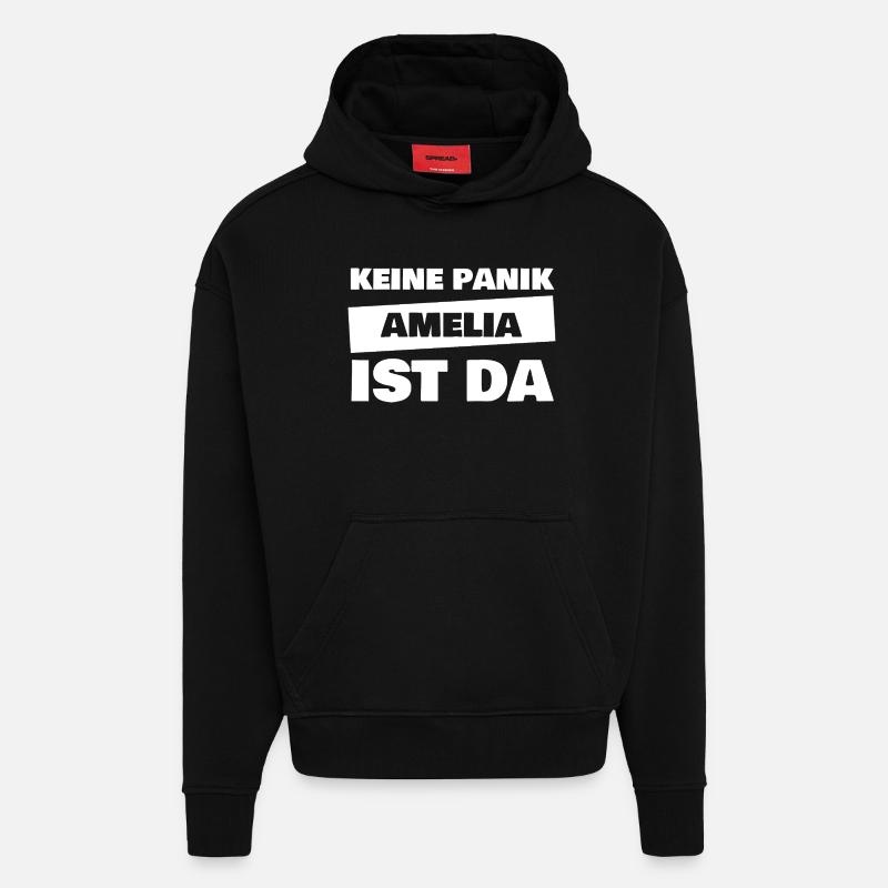 Amelia as a first name - Hoodie- made by SPREAD  - SOLID BLACK