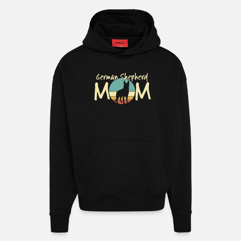 Deutscher Schäferhund Mama Retro Design - Hoodie- made by SPREAD  - SOLID BLACK
