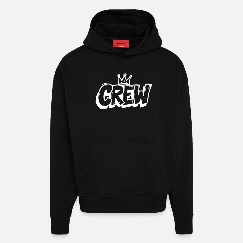 Graffiti de l’équipe - Sweat à capuche bio épais oversize fabriqué en UE - SOLID BLACK