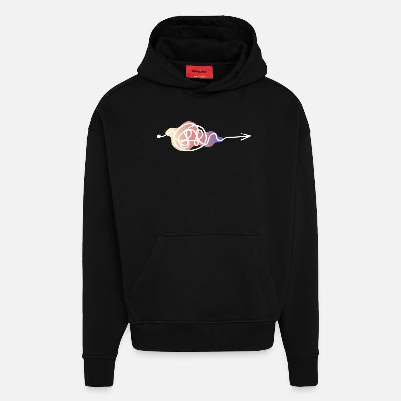 Pastelllinien Pfeildesign - Hoodie- made by SPREAD  - SOLID BLACK