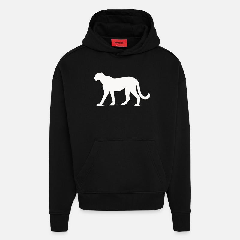 Guépard - Sweat à capuche bio épais oversize fabriqué en UE - SOLID BLACK