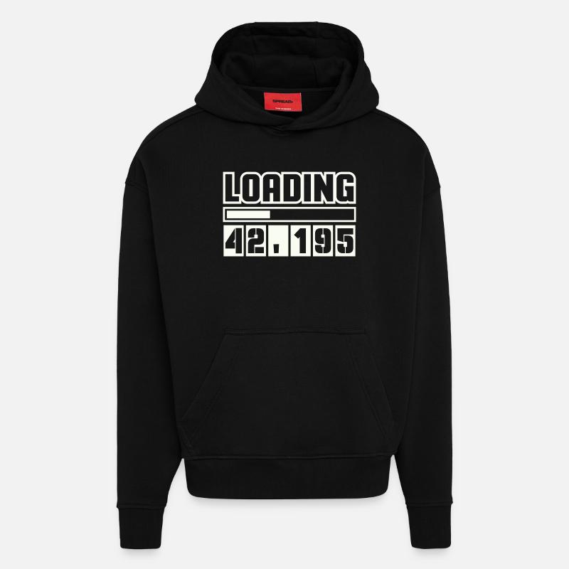 Loading 42,195 Marathon - Hoodie- made by SPREAD  - SOLID BLACK