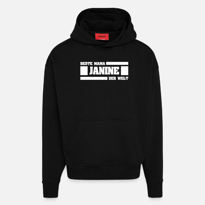 Mutter Janine - Hoodie- made by SPREAD  - SOLID BLACK