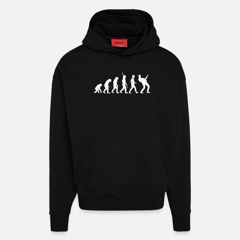 Evolution Music Rock Basse Guitare - Sweat à capuche bio épais oversize fabriqué en UE - SOLID BLACK