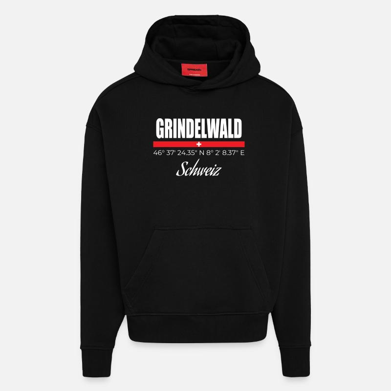 Grindelwald - Sweat à capuche bio épais oversize fabriqué en UE - SOLID BLACK